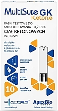 Paski testowe do określania poziomu ketonów we krwi, 10 szt. - Diather Diagnostics & Therapy MultiSure GK Ketone — Zdjęcie N1