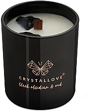 Świeca sojowa z czarnym obsydianem i oudem - Crystallove Soy Candle With Black Obsidian And Oud — Zdjęcie N1