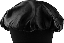 Satynowy czepek do spania w kolorze czarnym - Yeye — Zdjęcie N1