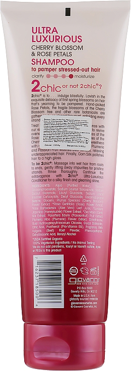 Szampon z kwiatem wiśni i płatkami róż - Giovanni 2 Chic Ultra-Luxurious Cherry Blossom Rose Petals Shampoo — Zdjęcie N2