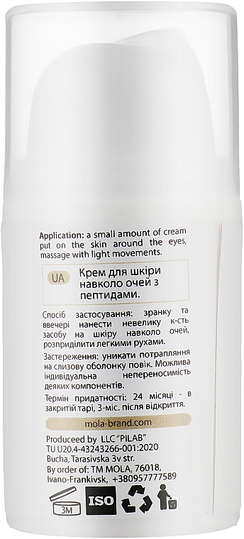 Krem do skóry wokół oczu z peptydami - Mola Eye Cream With Peptides — Zdjęcie N2