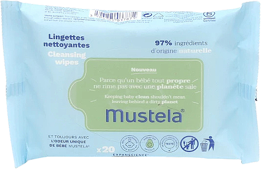 Chusteczki oczyszczające dla dzieci o zapachu awokado - Mustela Cleansing Wipes — Zdjęcie N1