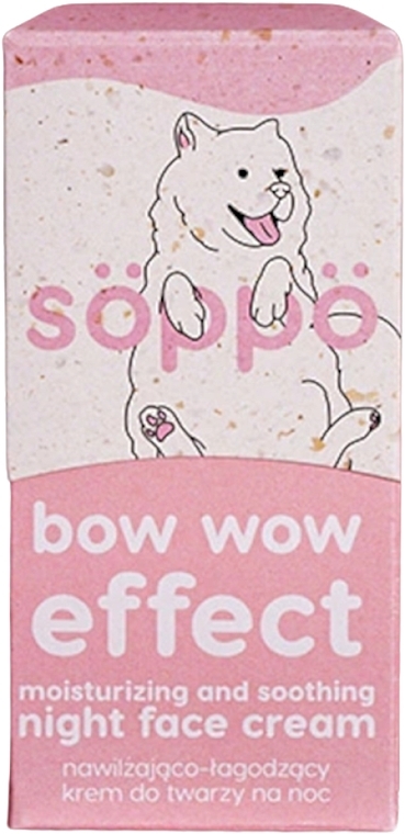 Nawilżający i kojący krem do twarzy na noc - Soppo Bow Wow Effect Moisturizing And Soothing Night Face Cream  — Zdjęcie N2