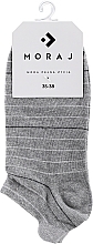 Damskie skarpetki bawełniane, szare w paski - Moraj — Zdjęcie N1