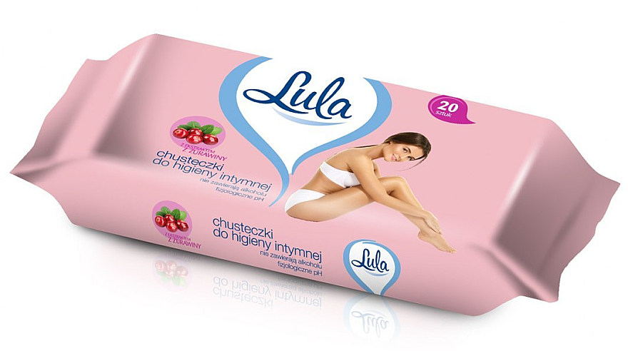 Chusteczki do higieny intymnej z ekstraktem z żurawiny, 20 szt. - LULA — Zdjęcie N1