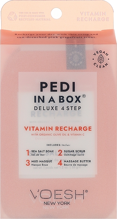 Zestaw do pedicure'u Różowy grejpfrut - Voesh Pedi In A Box Deluxe Pedicure Vitamin Recharge — Zdjęcie N1