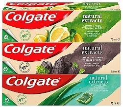 Zestaw - Colgate Natural Extracts Mix (tooth/paste/3x75ml) — Zdjęcie N1
