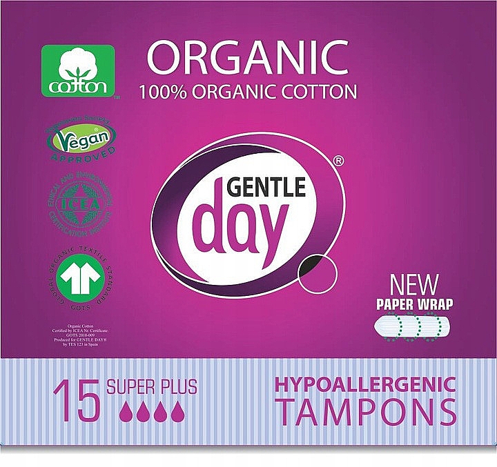 Tampony, 15 szt. - Gentle Day Hypoallergenic Tampons Super Plus — Zdjęcie N1