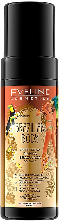 PRZECENA! Pianka brązująca do ciała, ekspresowa - Eveline Cosmetics Brazilian Body * — Zdjęcie N1