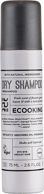 Suchy szampon do włosów - Ecooking Dry Shampoo (mini) — Zdjęcie N1