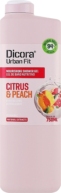 Żel pod prysznic z witaminą C Cytrusy i brzoskwinia - Dicora Urban Fit Citrus & Peach Shower Gel