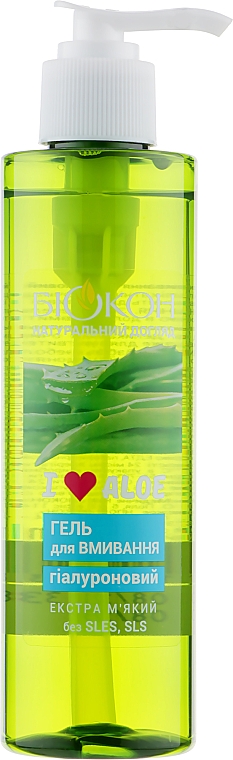 Hialuronowy żel do mycia twarzy I love aloe - Biokon — Zdjęcie N1