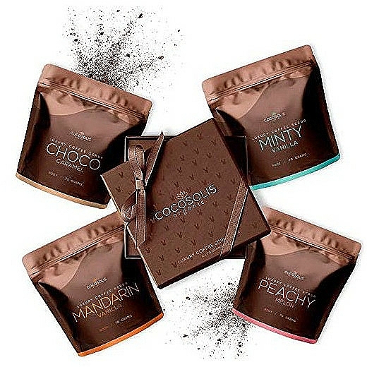 Zestaw - Cocosolis Luxury Coffee Scrub Box (b/scr/3x70g + f/scr/70g) — Zdjęcie N1