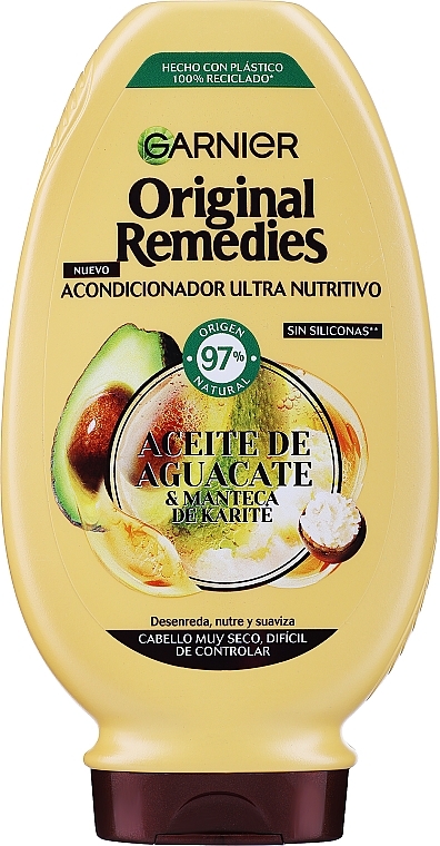 Odżywka do włosów Awokado i masło shea - Garnier Original Remedies Avocado Oil and Shea Butter Conditioner — Zdjęcie N3