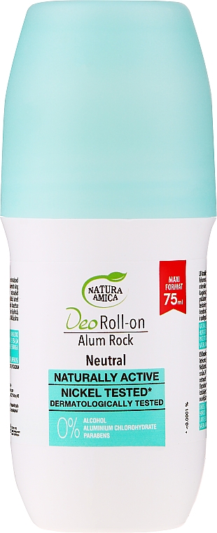 Naturalny dezodorant w kulce - Natura Amica Roll-On Deodorant Alum Rock Neutral — Zdjęcie N1