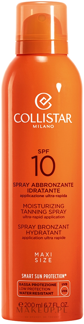 Nawilżający spray brązujący do opalania SPF 10 - Collistar Moisturizing Tanning Spray — Zdjęcie 200 ml