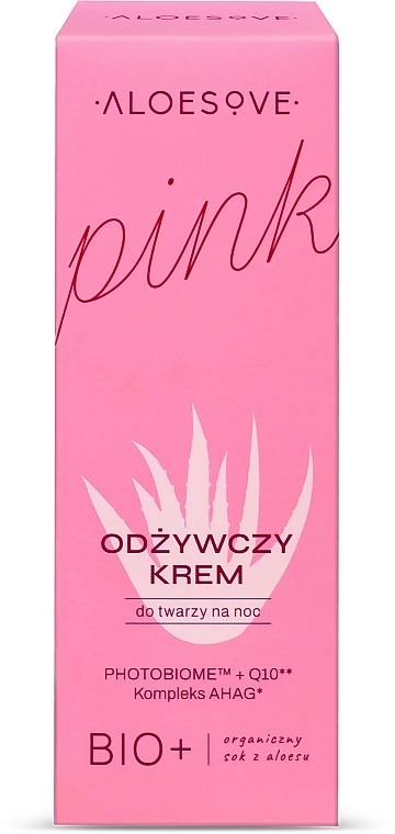 Odżywczy krem do twarzy na noc - Aloesove Pink Nourishing Face Cream — Zdjęcie N2