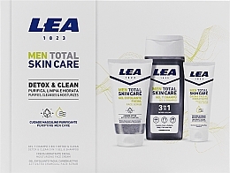 Kup Zestaw - Lea Men Total Skin Care Detox & Clen (sh/gel/300ml + f/cr/75ml + f/scrub/150ml)