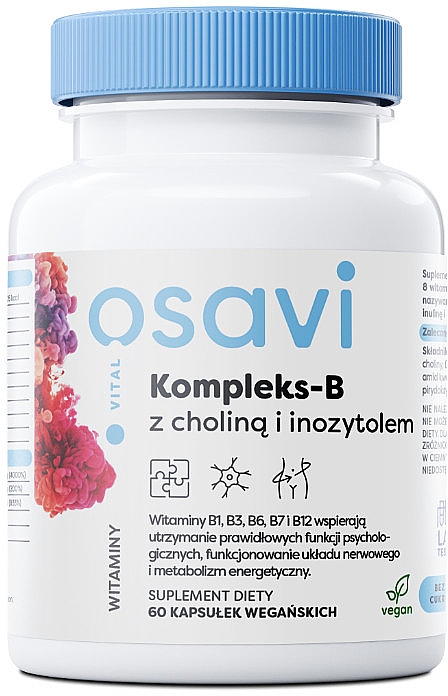 Kompleks witamin B z choliną i inozytolem - Osavi Complex-B With Choline & Inositol — Zdjęcie N1