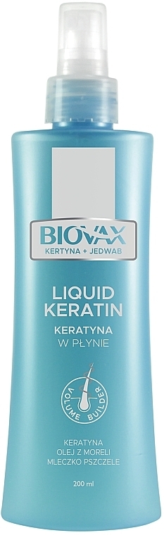 Keratyna w płynie z olejem z moreli i mleczkiem pszczelim - Biovax Keratin + Silk Serum