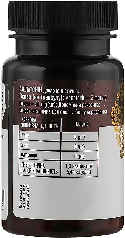 Suplement diety Melatonina, 3 mg - Golden Pharm Melatonin Sleep Support — Zdjęcie N2