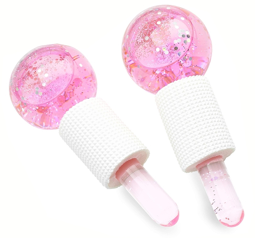 Chłodzące kulki do masażu twarzy, różowe - Yeye Ice Globes — Zdjęcie N1