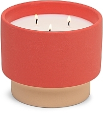Kup Świeca zapachowa, 3 knoty Bursztyn i dym - Paddywax Color Block Red / Tan Ceramic Amber & Smoke