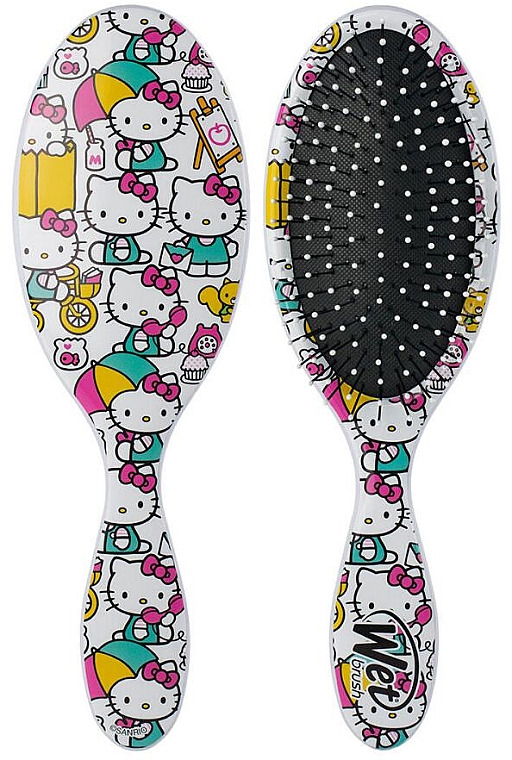 Kompaktowa szczotka do włosów, Hello Kitty, biały - Wet Brush Mini Detangler Hair Brush Hello Kitty White — Zdjęcie N1