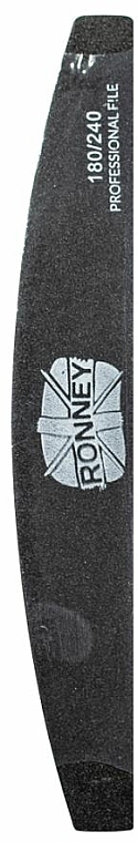 Pilnik do paznokci 180/240, czarny, półksiężyc - Ronney Professional — Zdjęcie N1