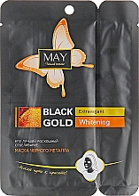 Kup Czarna metalowa maska na twarz i szyję Gold Dust - May Black Gold Whitening