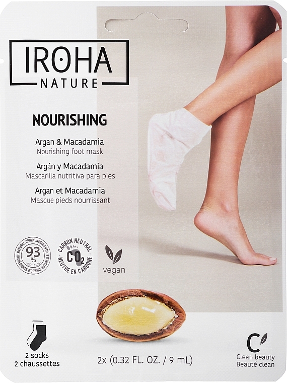 Odżywcze skarpetki do stóp - Iroha Nature Nourishing Argan Socks Foot Mask — Zdjęcie N1