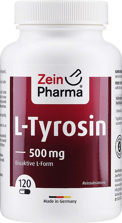 Suplement diety L-tyrozyna, 500 mg - ZeinPharma L-Tyrosine — Zdjęcie N1