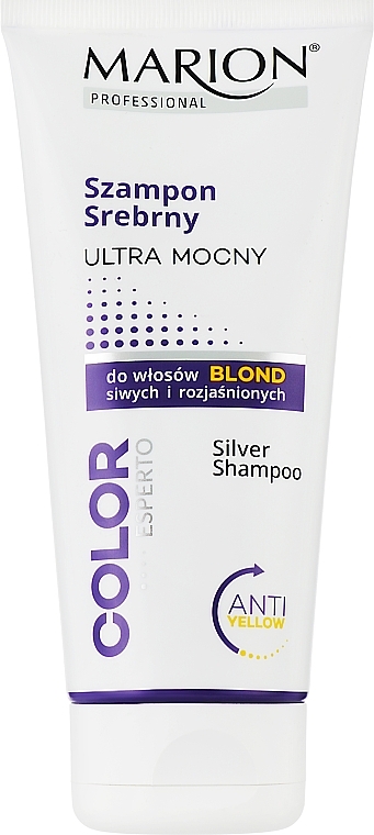 Srebrny szampon do włosów blond, siwych i rozjaśnionych - Marion Color Esperto