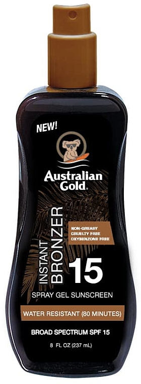 Spray-żel do opalania z bronzerem - Australian Gold Spray Gel Sunscreen With Instant Bronzer Spf 15 — Zdjęcie N1