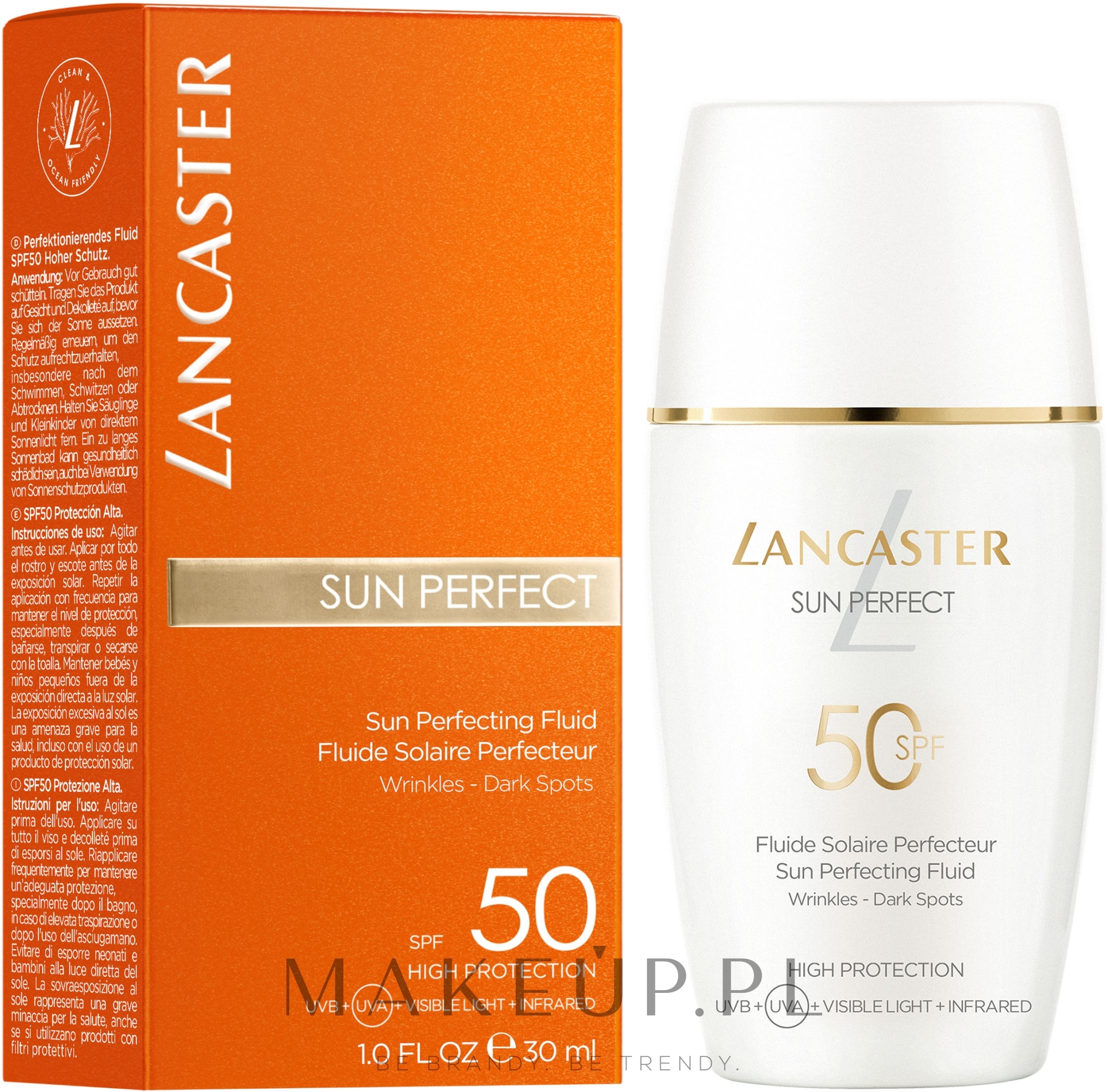 Fluid do twarzy z filtrem przeciwsłonecznym - Lancaster Sun Perfect Sun Perfecting Fluid SPF 50 — Zdjęcie 30 ml