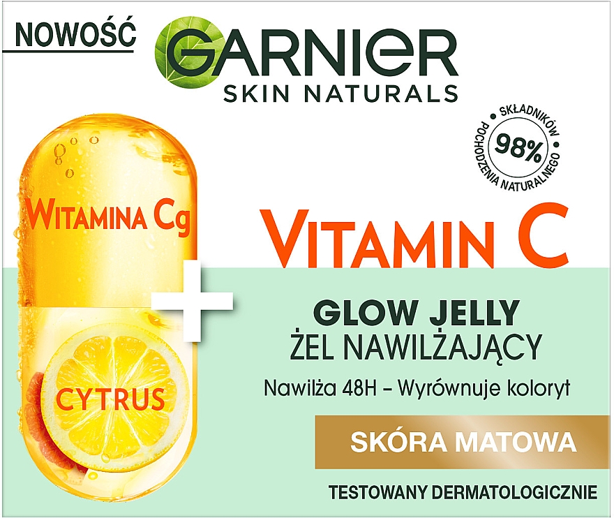 Krem-żel nawilżający do twarzy z witaminą C - Garnier Naturals Vitamin C Moisturizing Gel — Zdjęcie N2