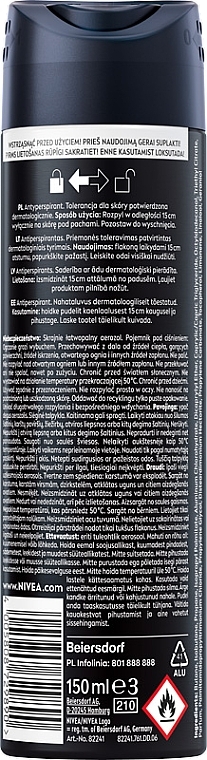 Antyperspirant w sprayu dla mężczyzn - NIVEA MEN Black & White Invisible Original — Zdjęcie N2