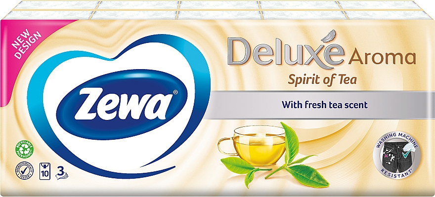 Chusteczki papierowe trójwarstwowe, 10x10szt - Zewa Spirit Of Tea Deluxe Box — Zdjęcie N2