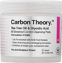 Płatki oczyszczające z olejkiem z drzewa herbacianego do twarzy - Carbon Theory Cleansing Pads Tea Tree Oil — Zdjęcie N2