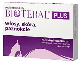 Kup Suplement diety do włosów, skóry i paznokci - Biotebal Plus Suplement Diety 