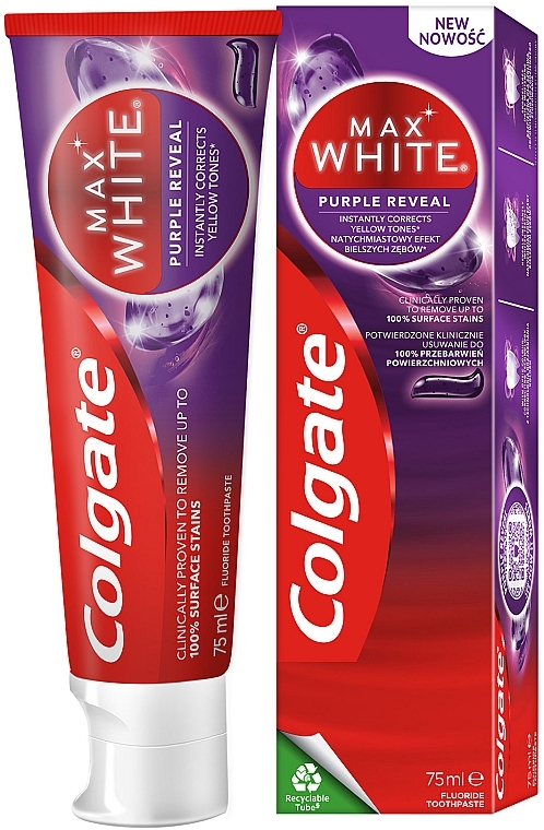 Odświeżająca pasta do zębów - Colgate Max White Purple Reveal Toothpaste — Zdjęcie N1