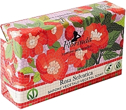 Mydło toaletowe Włoska mozaika. Dzika róża - Florinda Rosa Selvatica Sapone Vegetale-Vegetal Soap — Zdjęcie N2