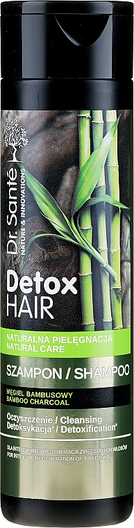 Regenerujący szampon do włosów Węgiel bambusowy - Dr Sante Detox Hair Shampoo — Zdjęcie N1