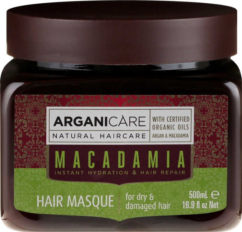 Odżywcza maska regenerującado włosów suchych i zniszczonych - Arganicare Silk Macadamia Hair Mask