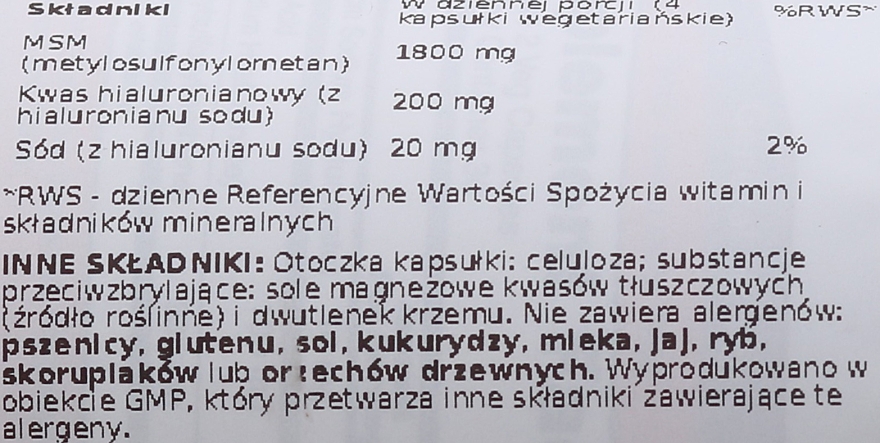 Kwas hialuronowy - Now Foods Hyaluronic Acid 50 mg — Zdjęcie N3