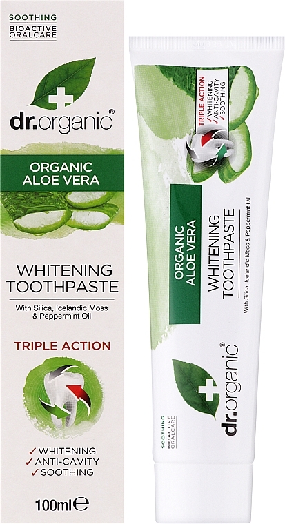 Wybielająca pasta do zębów Organiczny aloes - Dr Organic Aloe Vera Whitening Toothpaste — Zdjęcie N2