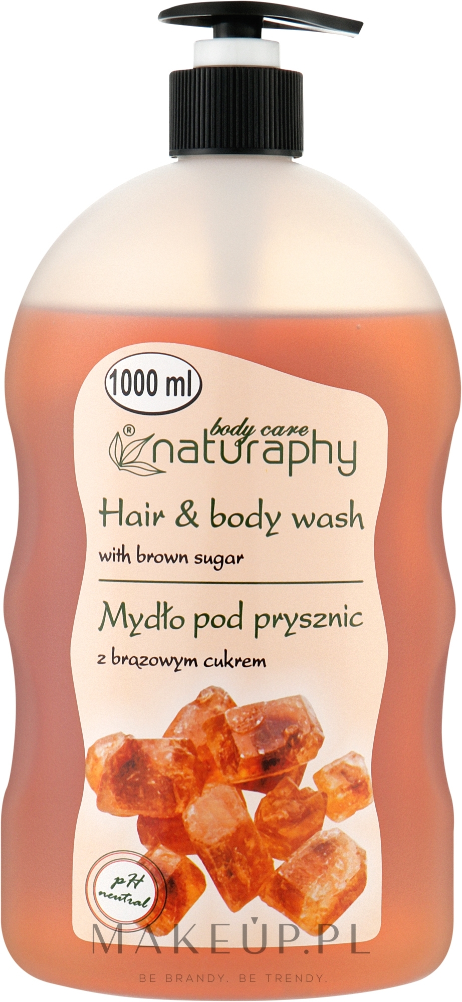 Mydło pod prysznic do włosów i ciała z brązowym cukrem - Naturaphy — Zdjęcie 1000 ml