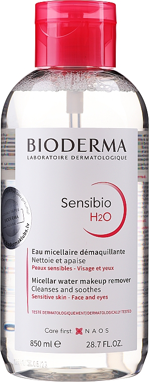 Płyn micelarny do oczyszczania twarzy i demakijażu - Bioderma Sensibio H2O — Zdjęcie N4