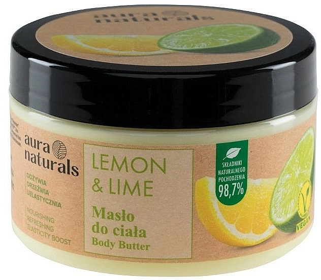 Masło do ciała Cytryna i limonka - Aura Naturals Lemon & Lime Body Butter — Zdjęcie N1
