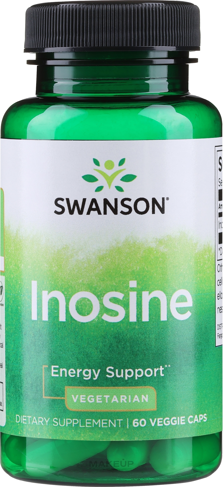Suplement diety w kapsułkach Inozyna, 500 mg - Swanson Inosine 500 mg — Zdjęcie 60 szt.